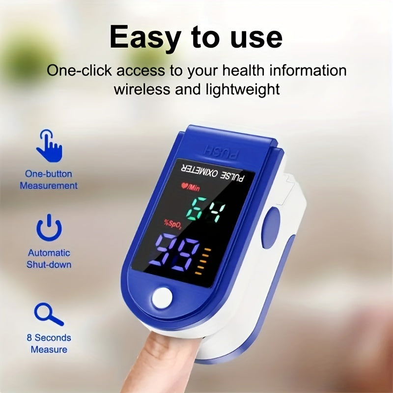 Oximeter Finger Clip Type Household Blood Oxygen Saturation Finger Pulse Heart Rate Detection Oximeter (Battery Not Included)