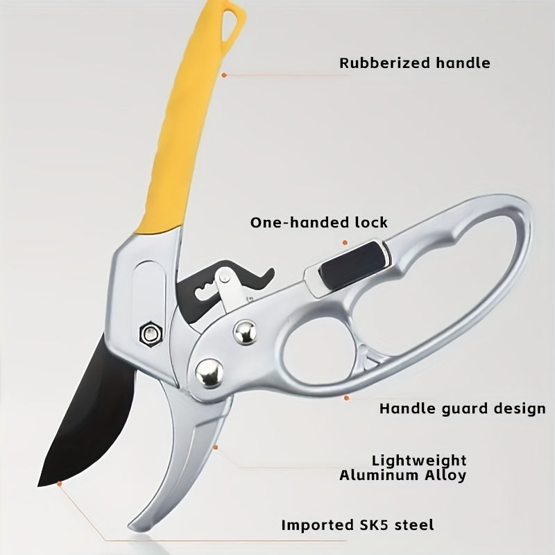 1pc Pruning Shears, Pruner With Spring, Labor Saving Shear Cutter For Picking Fruit Or Pruning Branches, Garden Tool