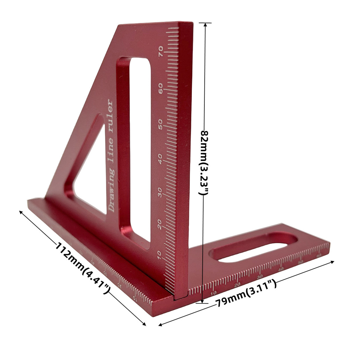 1pc 45°/90° Aluminum Alloy Miter Triangle Ruler, Woodworking Square Protractor, 3D Multi Angle Layout Measuring Tools