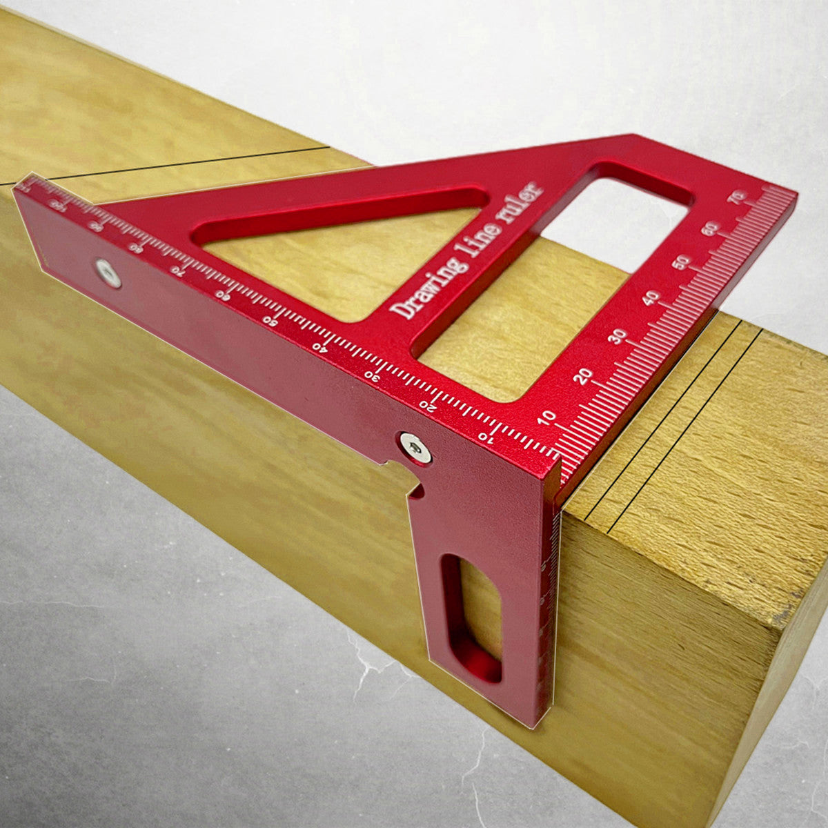 1pc 45°/90° Aluminum Alloy Miter Triangle Ruler, Woodworking Square Protractor, 3D Multi Angle Layout Measuring Tools