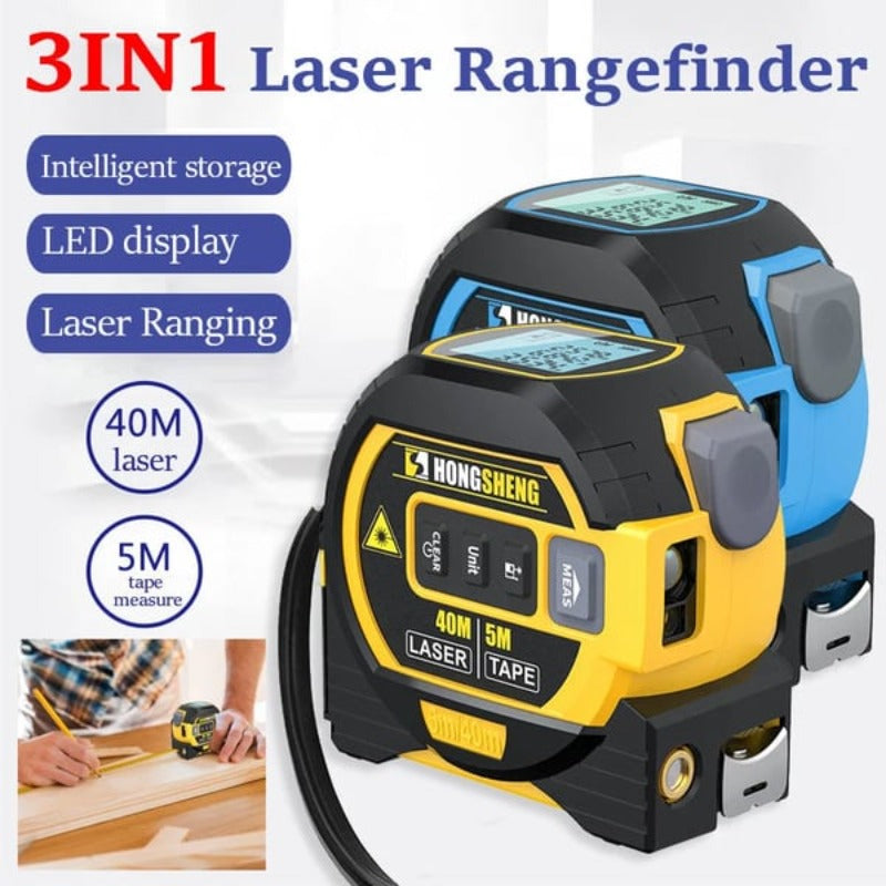 1pc 131FT/197FT 3 In 1 Infrared Laser Tape Without Battery, Digital Display, Measuring Tool