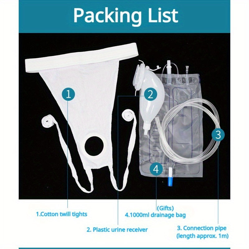 Reusable Unisex Urine Collection Bag: Leak-Proof, Breathable, Medium Absorbency - Easy-Clean for Enhanced Elderly & Paralysis Patient Care