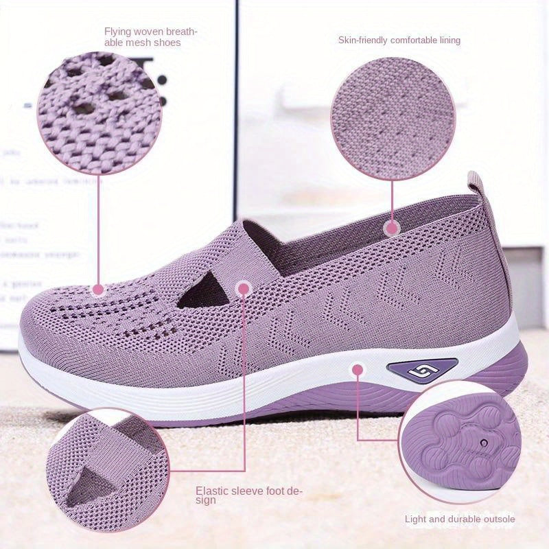 Comfortable Slip-On Knit Sneakers - Breathable & Stylish