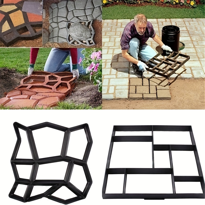 1pc DIY Paver Paver Mold, Stone Brick Concrete Mold, Concrete Cement Pedestrian Garden Road Paver Reusable Mold