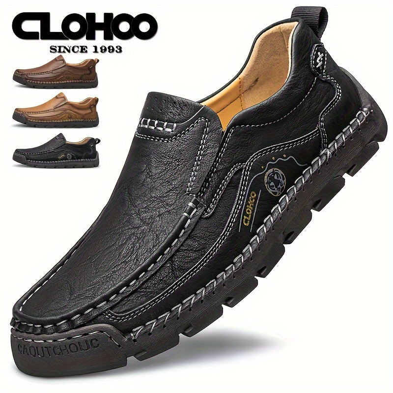 Stylish CLOHOO Men's Slip On Loafers - PU Leather, Non-Slip, Casual Office Footwear