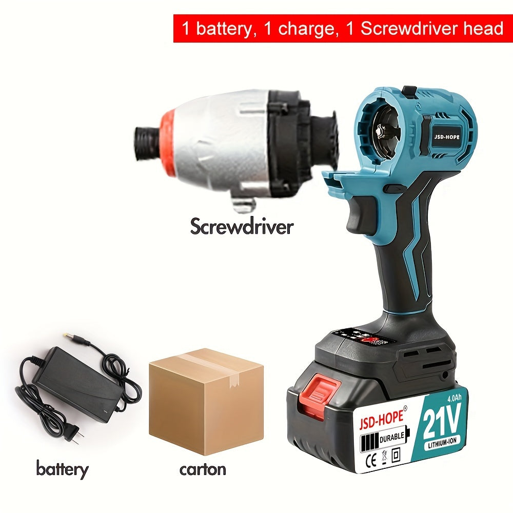 1 Set Handheld Electric Impact Drill, Household Electric Hammer, Rechargeable Electric Screwdriver, Multifunctional Hand Drill, Lithium Battery Tool, Multiple Set With Different Attachment Adapter