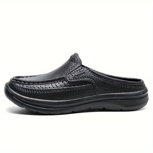 Stylish Men's Faux Leather Slip-Ons: Comfortable, Durable, Anti-Skid for All-Season Indoor/Outdoor Use