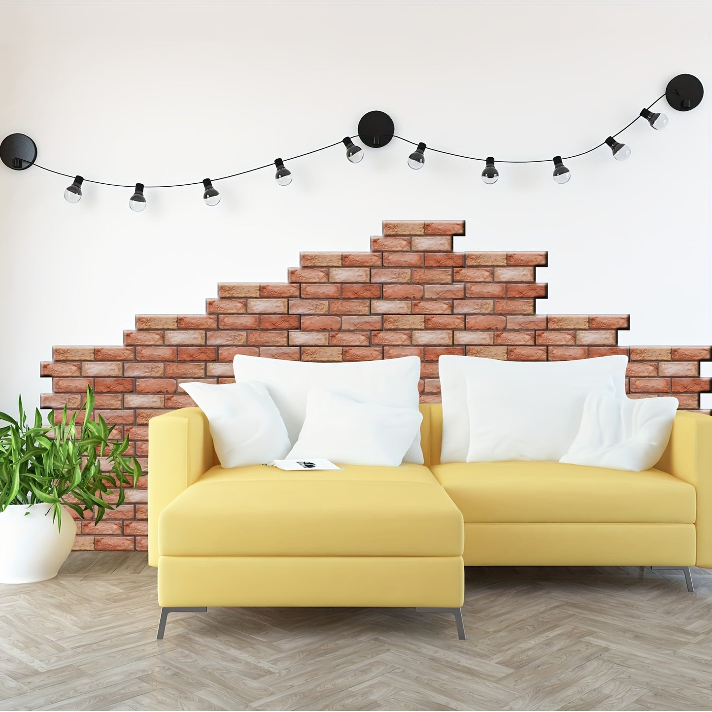 10/20/30/40pcs 3D Wall Tile Sticker, Creative Brick Pattern Self-Adhesive Anti-Collision Sticker, Waterproof Moisture-Proof Ceiling Sticker, Easy To Stick And Peel, Easy To Clean And Free Cutting, For Kitchen Living Room Bathroom Corridor