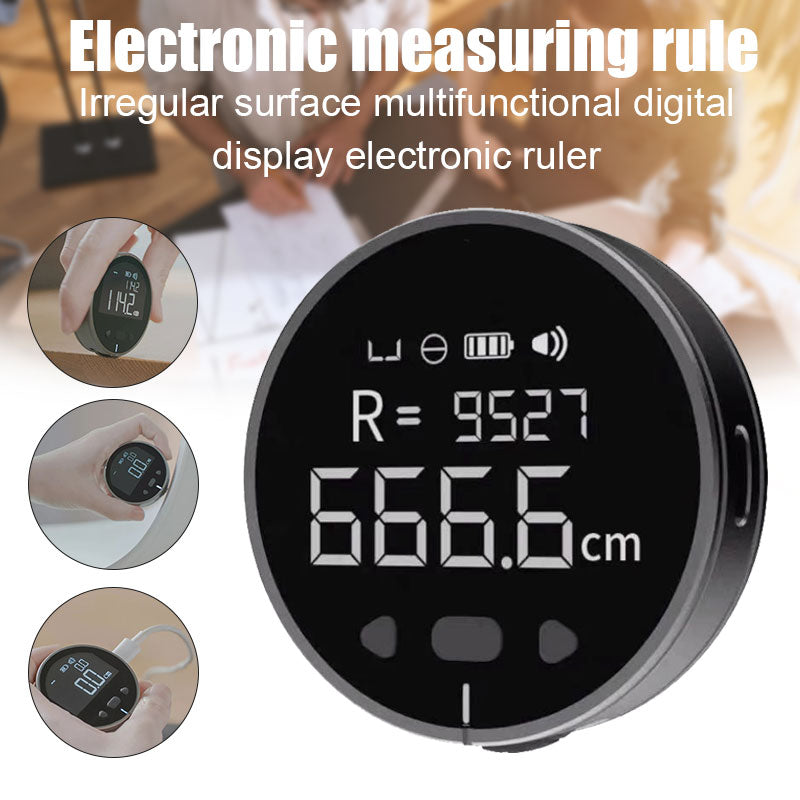 Portable Electronic Measuring Ruler - 99m Distance, LCD Display, 8 Functions - Lightweight & Compact