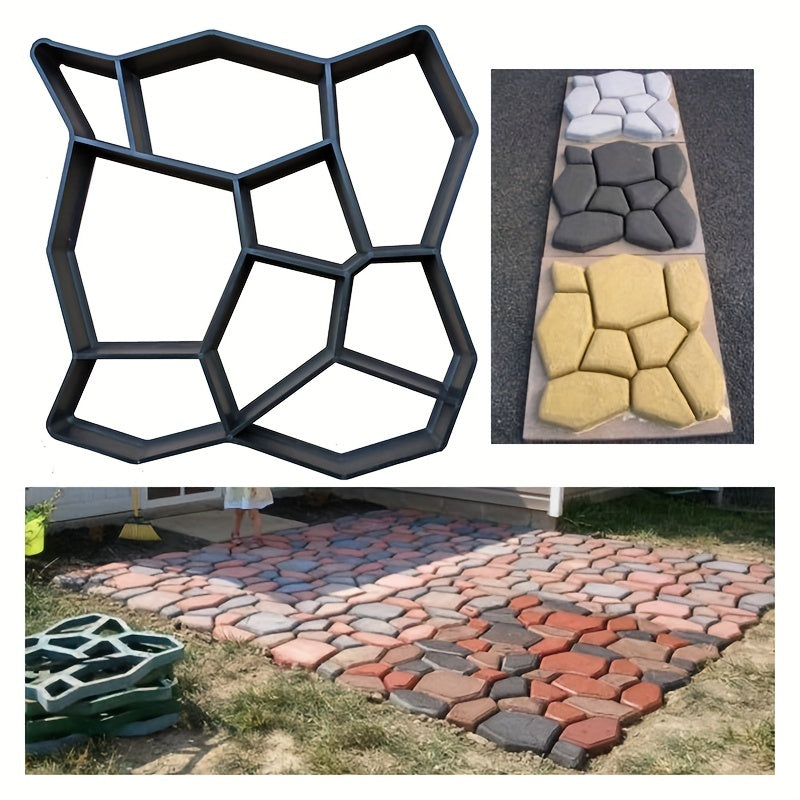 1pc DIY Paver Paver Mold, Stone Brick Concrete Mold, Concrete Cement Pedestrian Garden Road Paver Reusable Mold