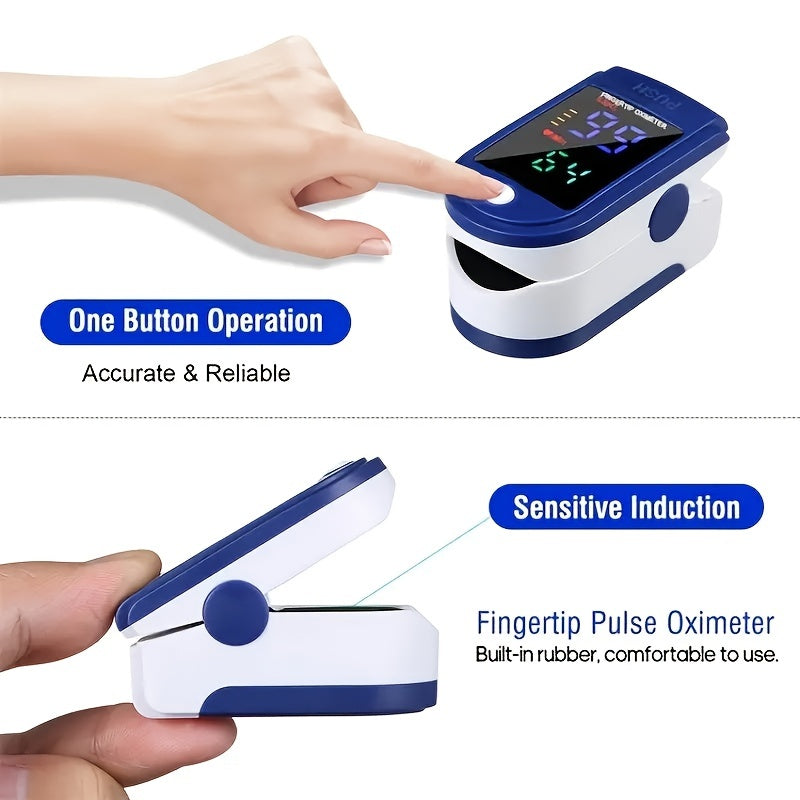 Oximeter Finger Clip Type Household Blood Oxygen Saturation Finger Pulse Heart Rate Detection Oximeter (Battery Not Included)