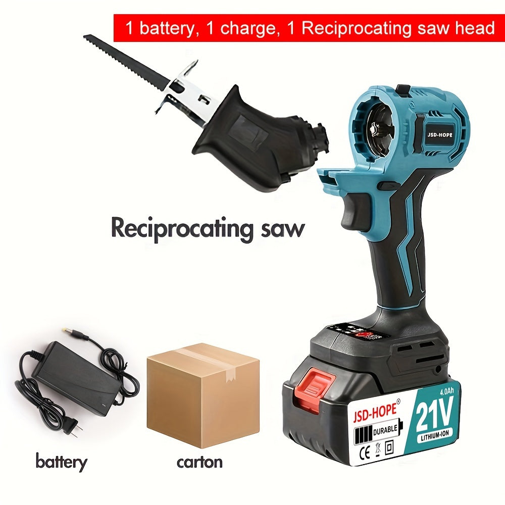 1 Set Handheld Electric Impact Drill, Household Electric Hammer, Rechargeable Electric Screwdriver, Multifunctional Hand Drill, Lithium Battery Tool, Multiple Set With Different Attachment Adapter