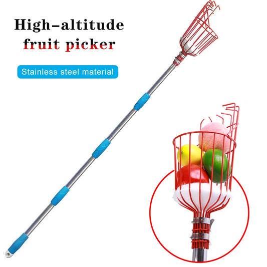 Portable Fruit Picker Tool with Telescopic Rod - Ideal for Harvesting Apples, Peaches, Pears, Oranges and More!