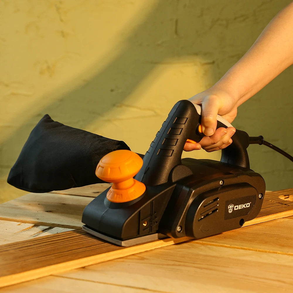 High-Powered DEKO Electric Hand Planer - Ideal for Woodworking Projects - 900W, 16000RPM, 3mm Cut Depth (DKEP900)