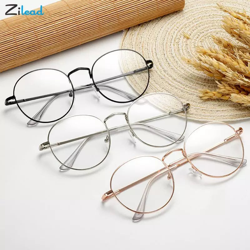 Zilead Myopia Glasses Metal Round Shortsighted Glasses For Women&Men Prescription Nearsighted Eyewear Miopia Diopter -1 to-4.0