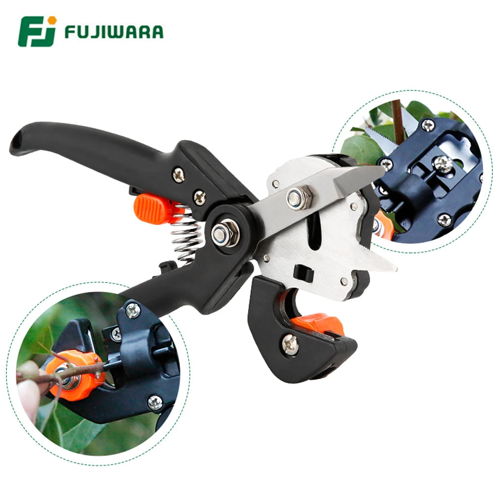 FUJIWARA Grafting Shears: Multi-function Bud Cutter for Fruit Tree Vaccination and Gardening