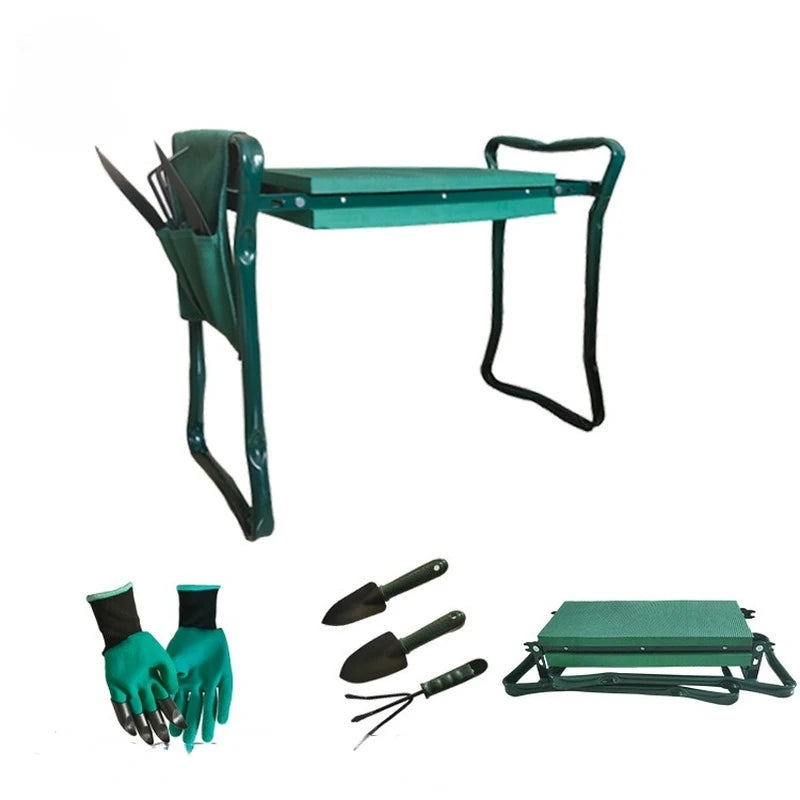 Foldable Garden Kneeling Stool with Tool Bags - 150kg Capacity