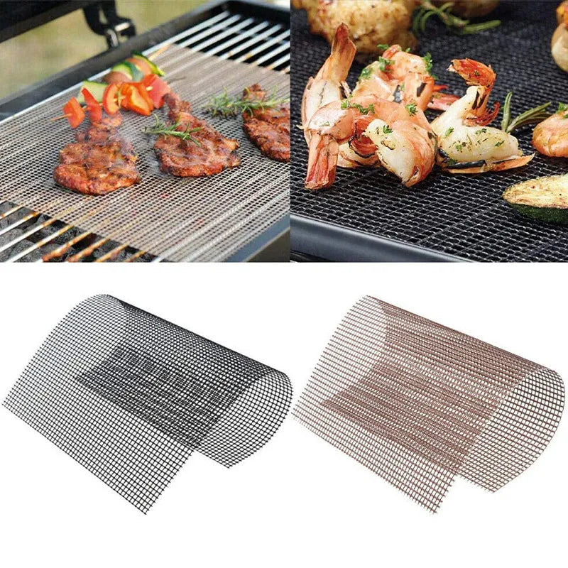 Non-Stick High Temperature Resistant BBQ Grid Pad Barbecue Mesh Reusable Easily Cleaned Cooking Pads Baking Grill Tool