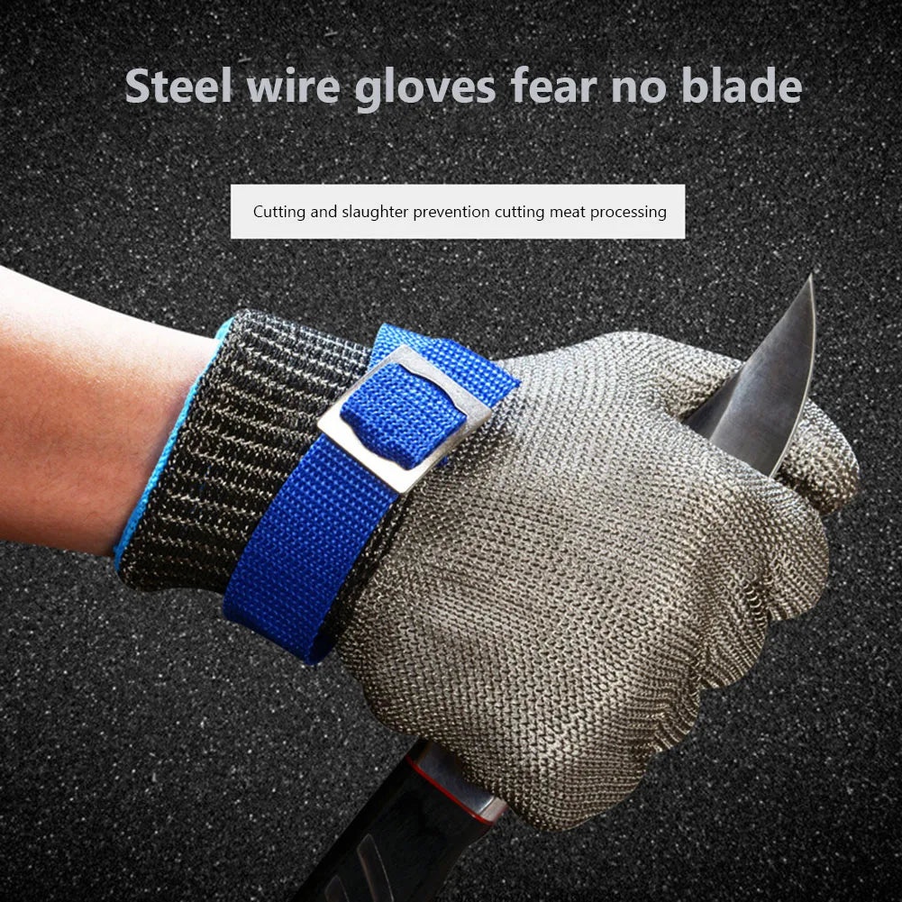 Cut Resistant Stainless Steel Gloves - Anti-cut Hand Protection for Butcher Work & Gardening