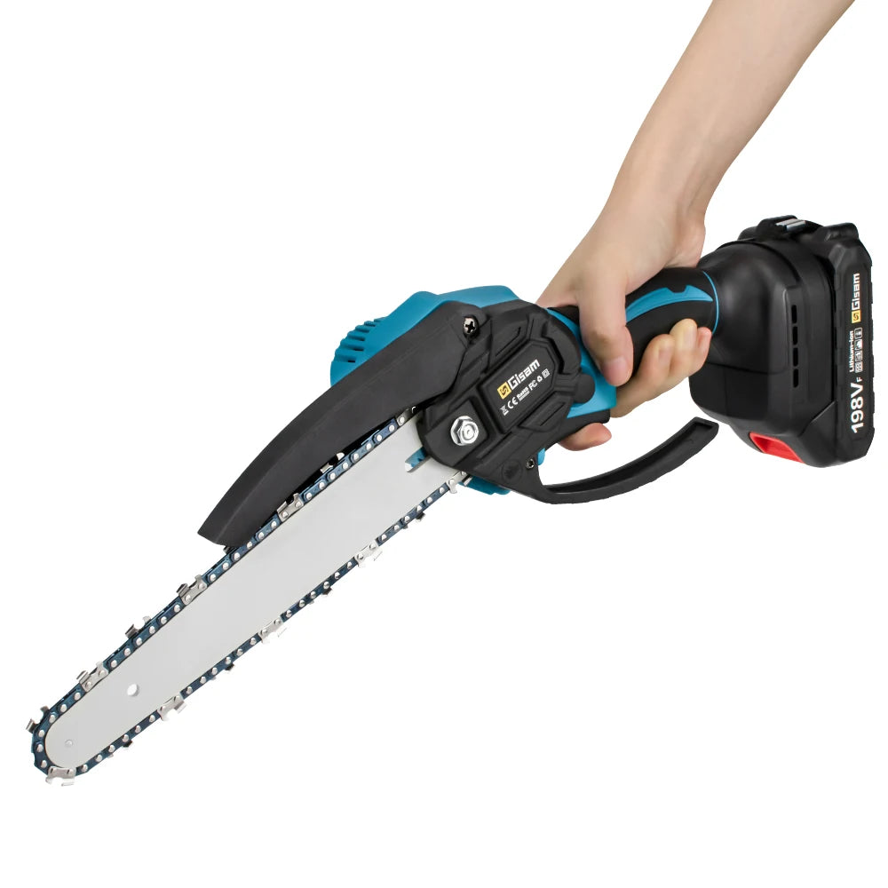 Cordless 8" Electric Chain Saw for Pruning - Gisam Brushless Power Tool for Makita 18V Battery