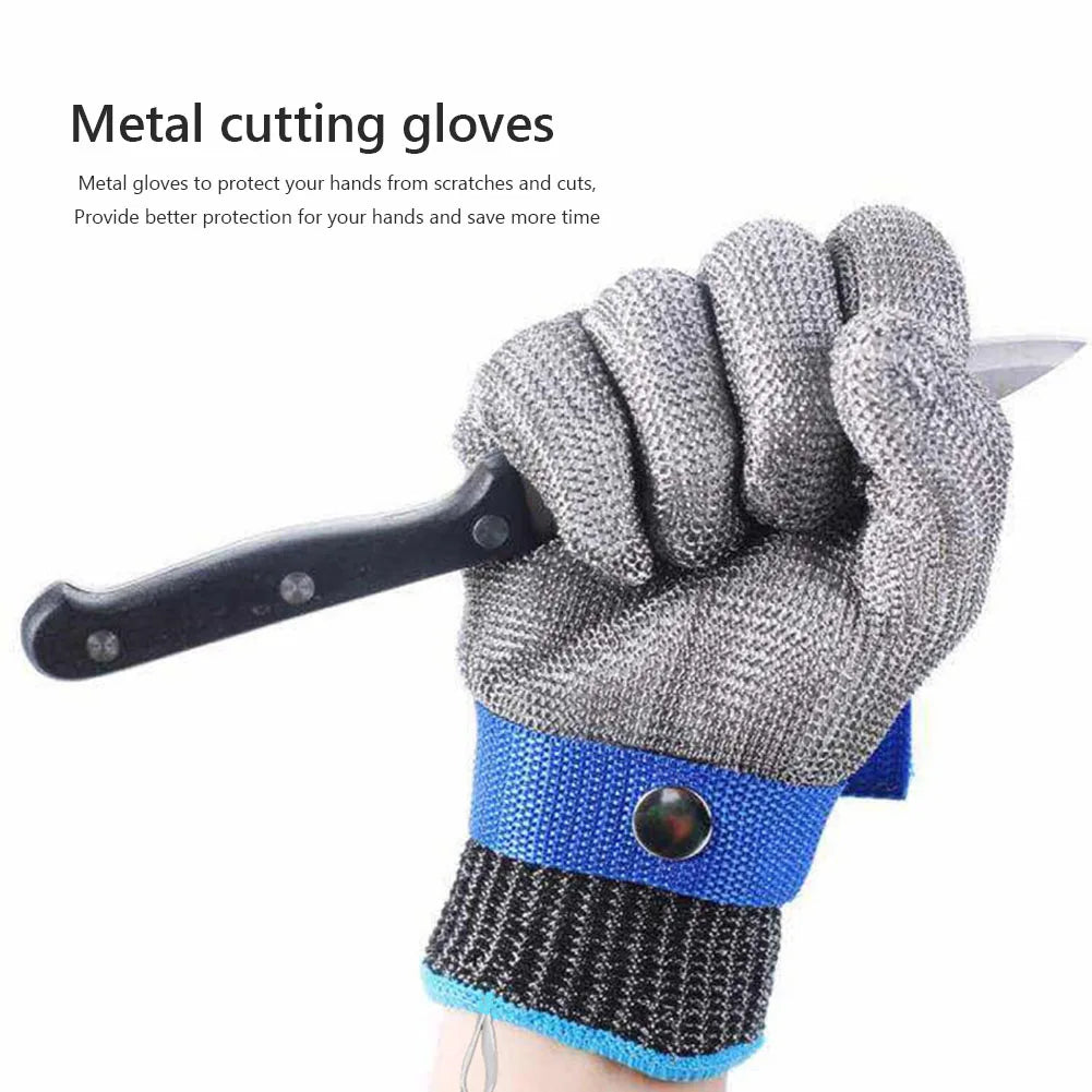 Cut Resistant Stainless Steel Gloves - Anti-cut Hand Protection for Butcher Work & Gardening