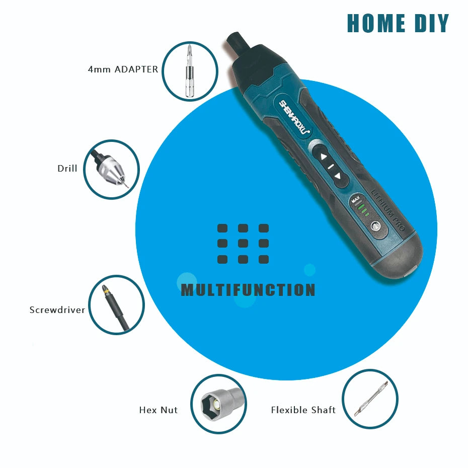 Powerful Cordless Electric Screwdriver Set - Rechargeable 3.6V Mini Drill for Household Maintenance & Repair - 1300mAh Lithium Battery