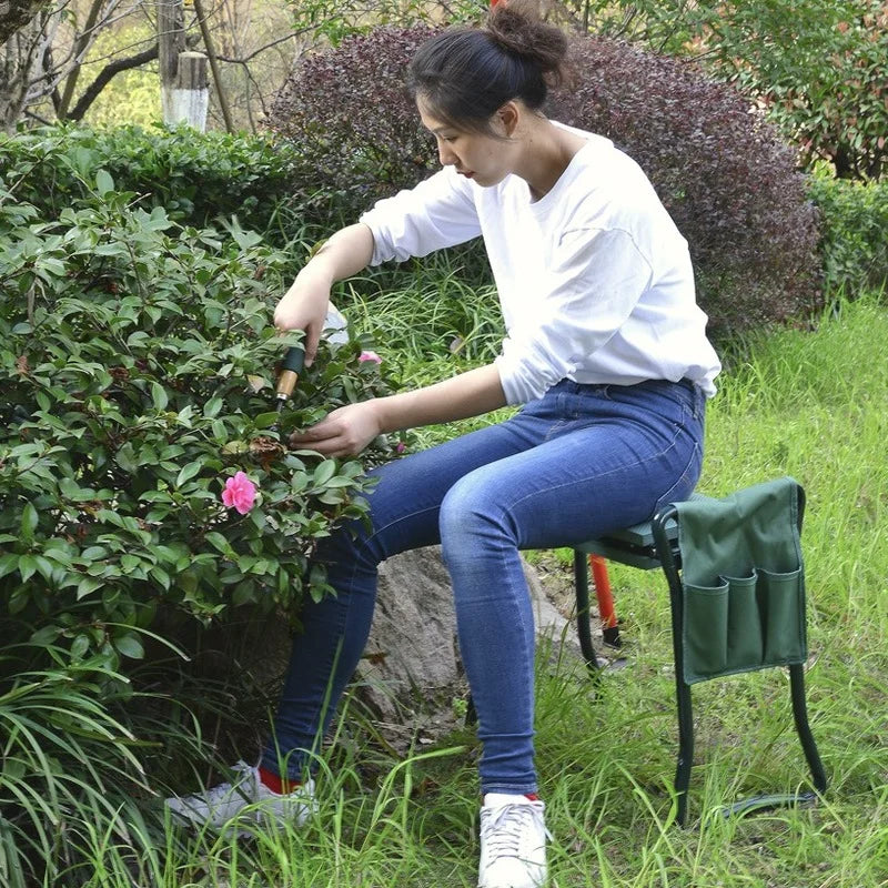 Foldable Garden Kneeling Stool with Tool Bags - 150kg Capacity