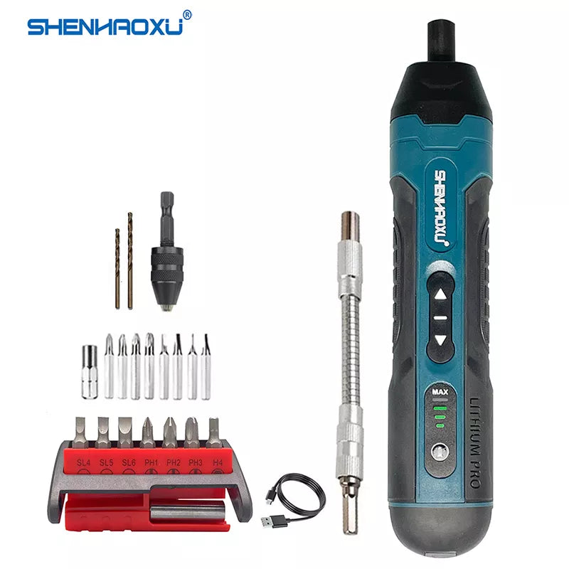 Powerful Cordless Electric Screwdriver Set - Rechargeable 3.6V Mini Drill for Household Maintenance & Repair - 1300mAh Lithium Battery