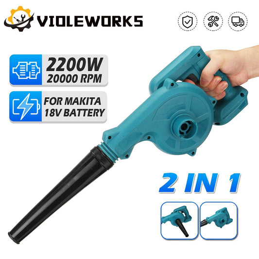 Powerful Cordless Electric Air Blower & Suction Leaf Cleaner for Makita 18V Battery - VIOLEWORKS