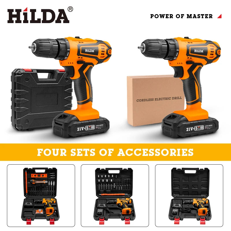 Power Up Your Projects with HILDA Cordless Drill