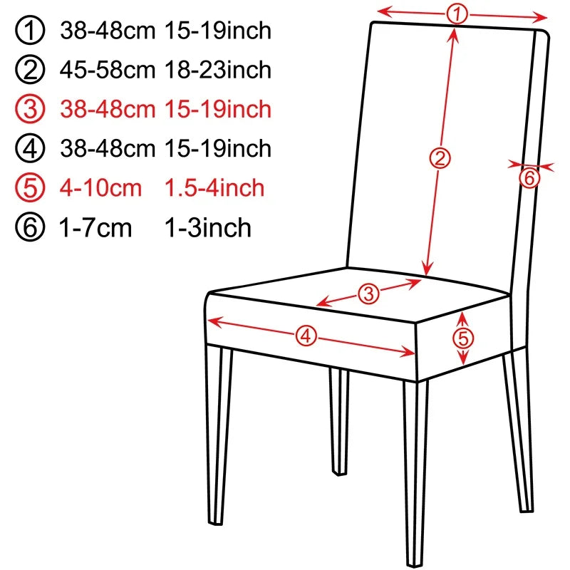 Stretch Dining Chair Cover - Spandex Seat Protector for Kitchen Chairs - Fits 18-24" Back Height - 16-20" Seat Length - 15.74-20" Seat Width