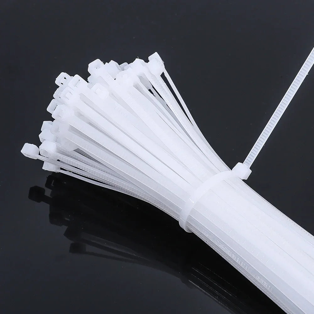 Reusable Nylon Cable Ties - 300/100 Pack for Home & Office Organization