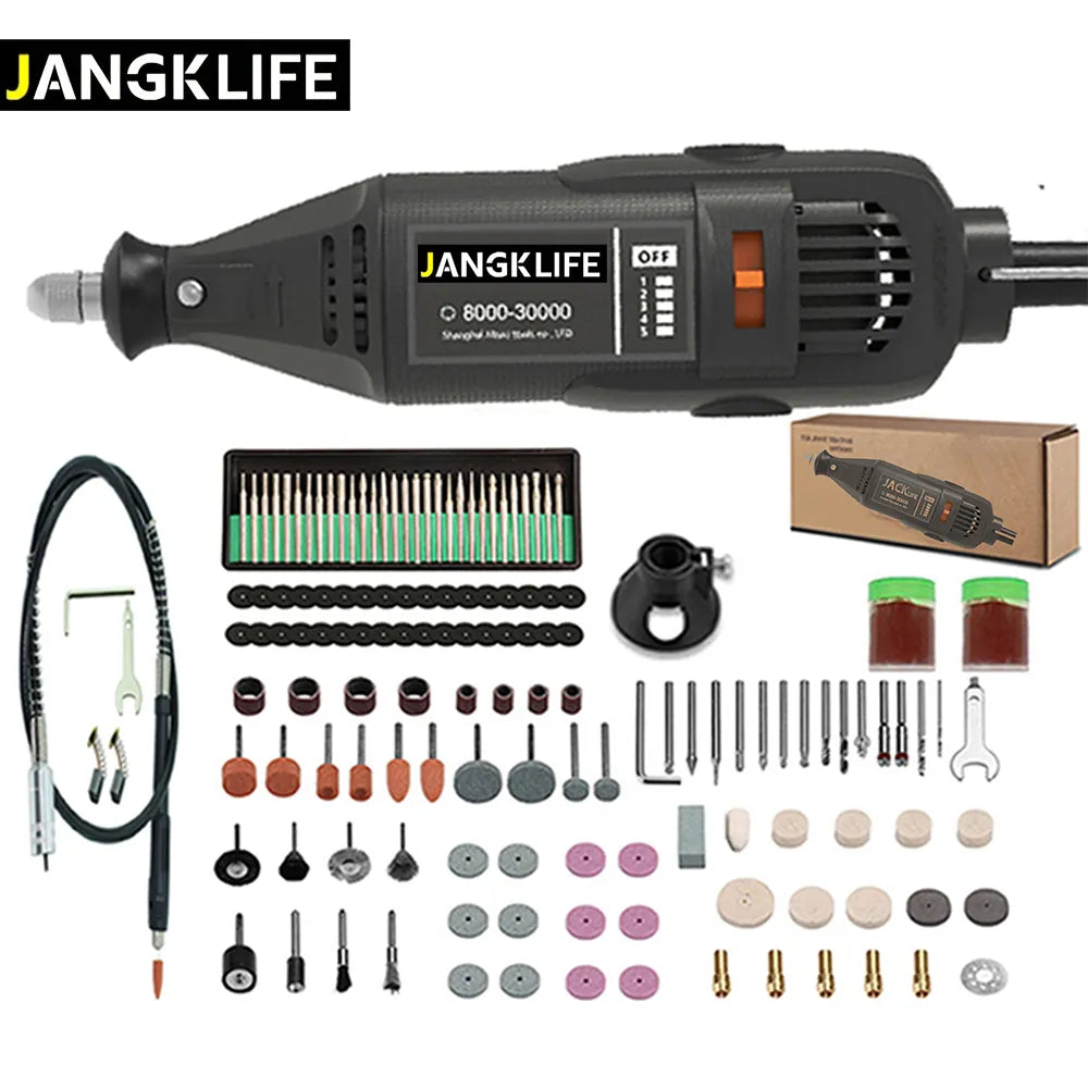 Powerful Electric Mini Drill Die Grinder with Rotary Tools Set - 110V/220V