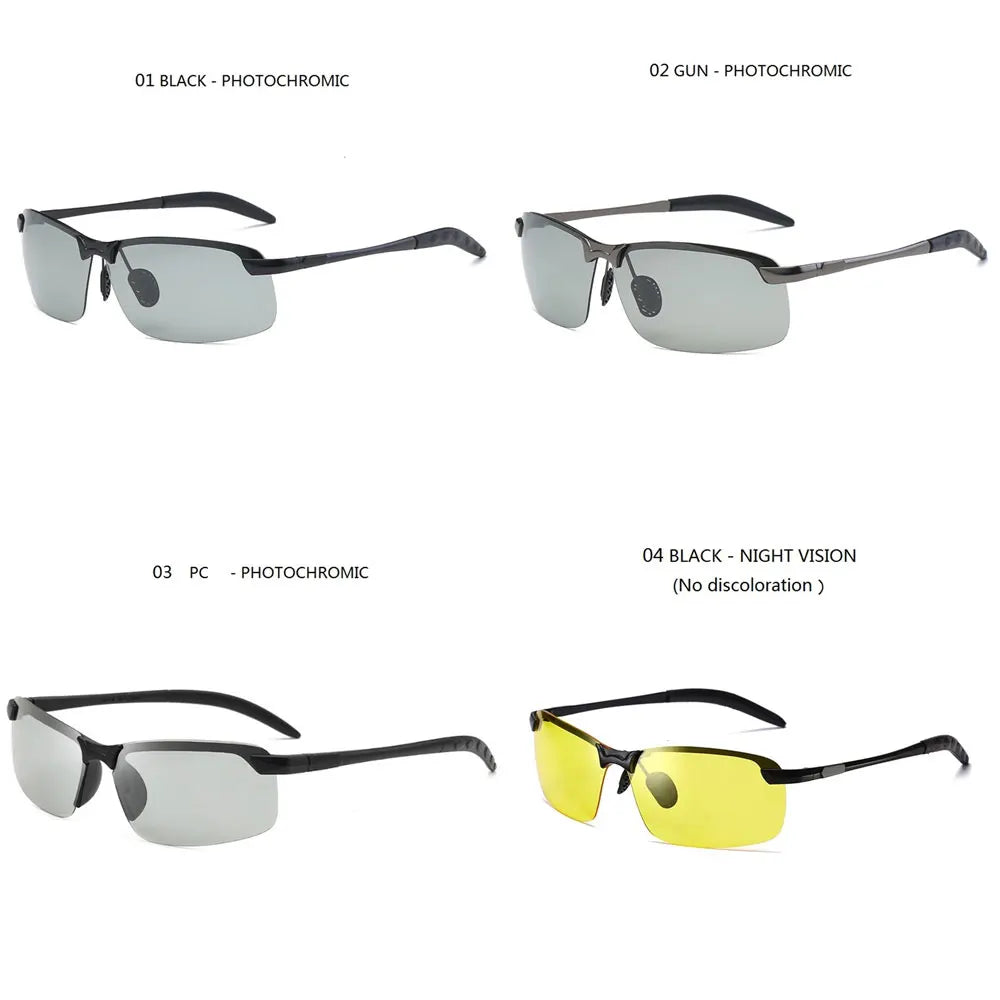 Men's Polarized Photochromic Sunglasses - Day/Night Vision Eyewear