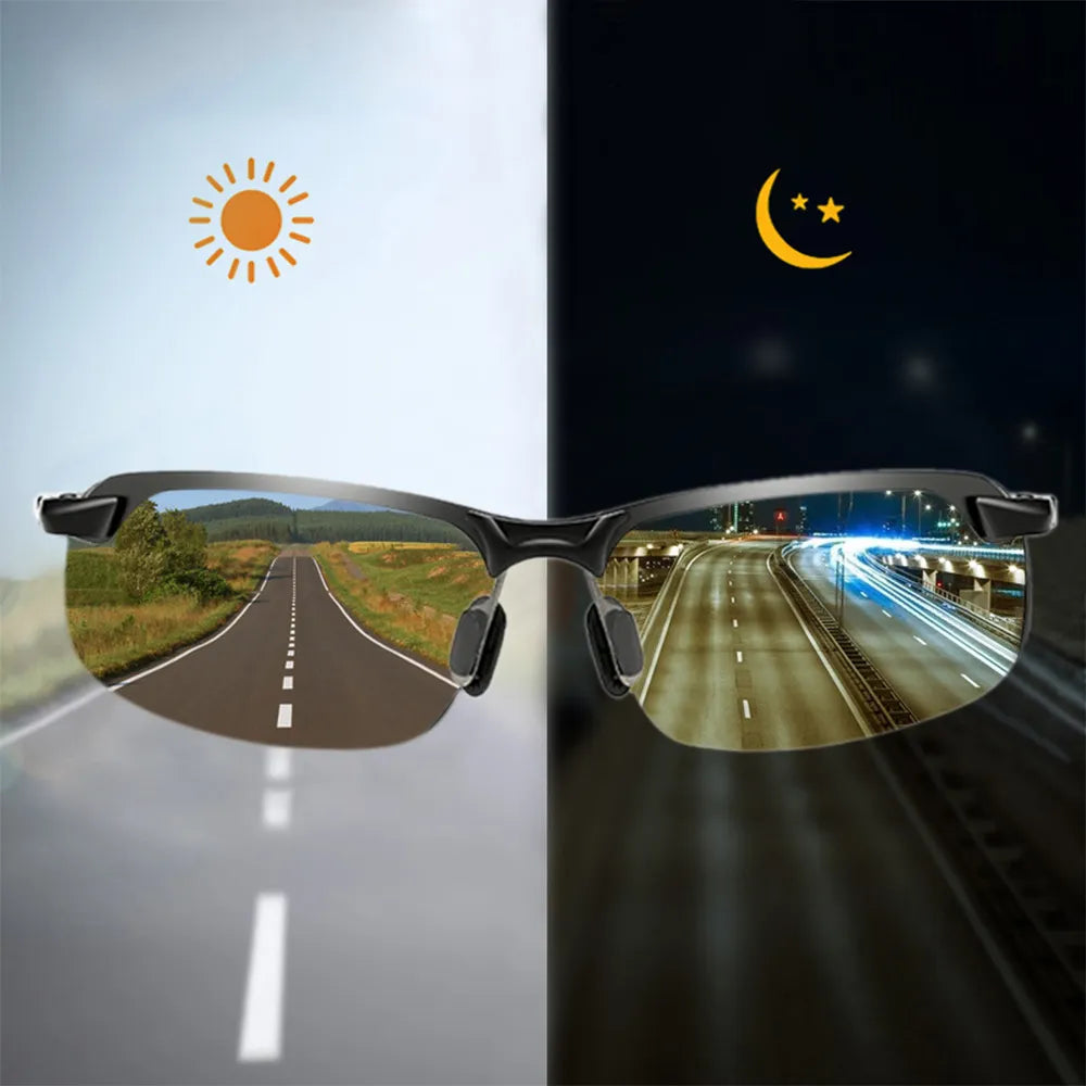 Men's Polarized Photochromic Sunglasses - Day/Night Vision Eyewear