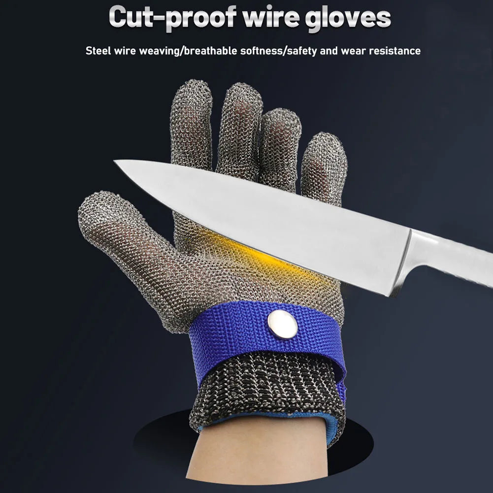 Cut Resistant Stainless Steel Gloves - Anti-cut Hand Protection for Butcher Work & Gardening