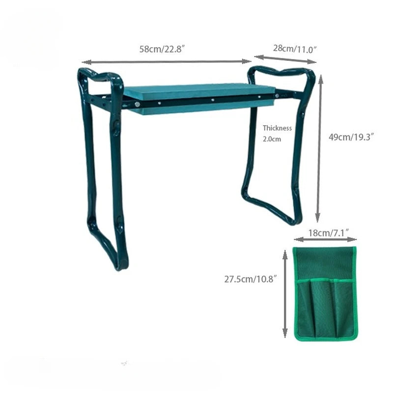 Foldable Garden Kneeling Stool with Tool Bags - 150kg Capacity