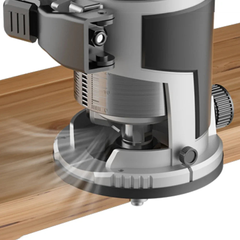 710W Electric Wood Trimmer Router - Variable Speed, Quick Release Base