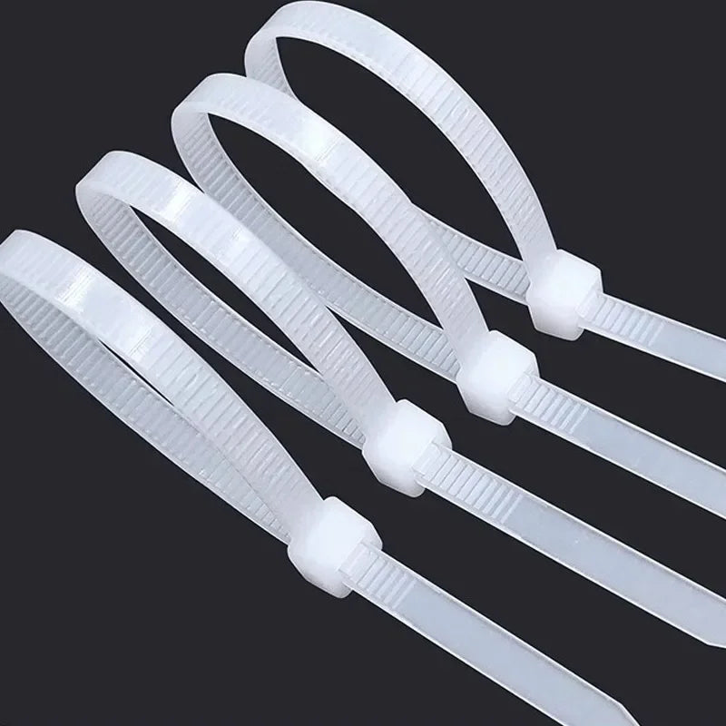 Reusable Nylon Cable Ties - 300/100 Pack for Home & Office Organization