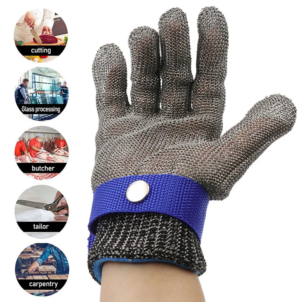 Cut Resistant Stainless Steel Gloves - Anti-cut Hand Protection for Butcher Work & Gardening