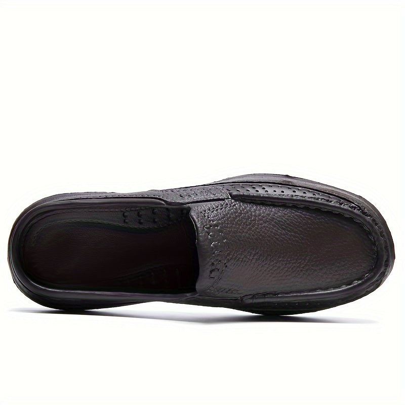 Stylish Men's Faux Leather Slip-Ons: Comfortable, Durable, Anti-Skid for All-Season Indoor/Outdoor Use