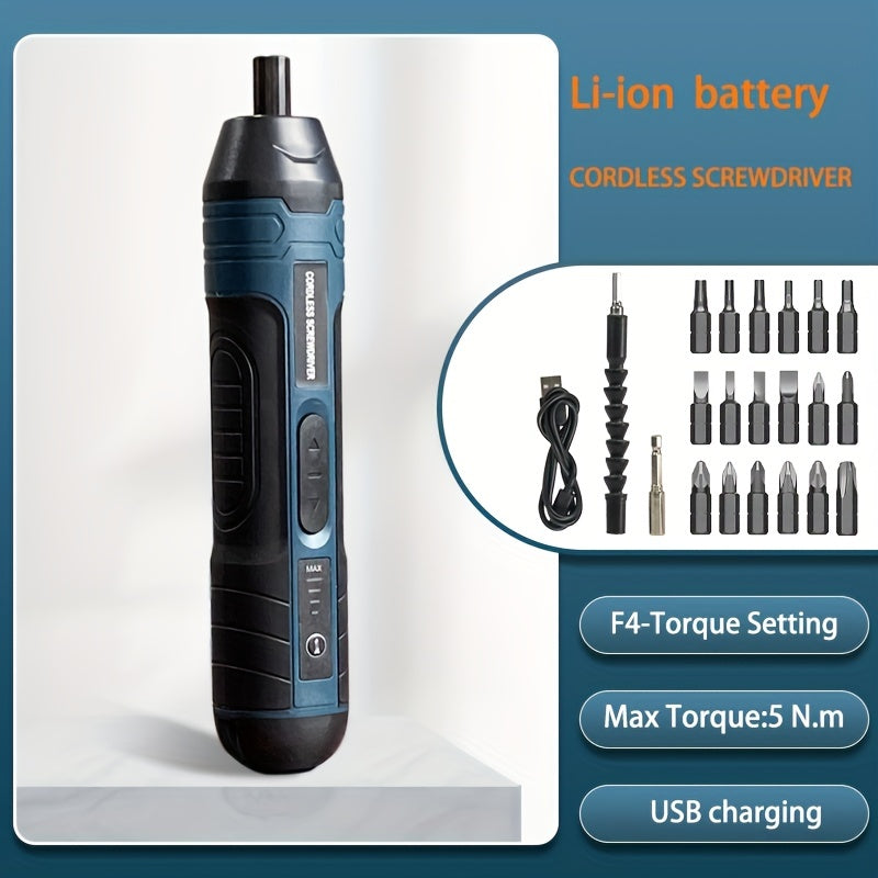 1 Set 3.6V Lithium Cordless Screwdriver Cordless, Electric Screwdriver Set, Power Screwdriver, 4 Torque Setting