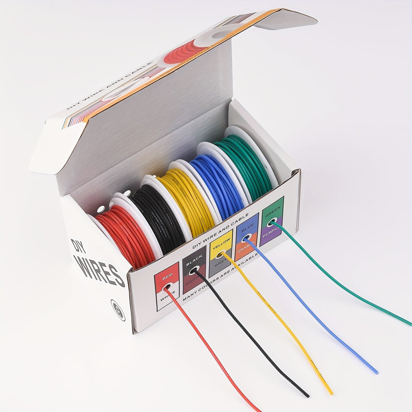 1 Set 22 AWG Stranded Electrical Wire 22 Gauge Tinned Copper Wires Flexible Silicone Electric Hookup Wire Kit OD:1.7mm, 5 Colors 16.4ft And 32.8ft Each, DIY/Automotive/Home/Power Wiring Kit