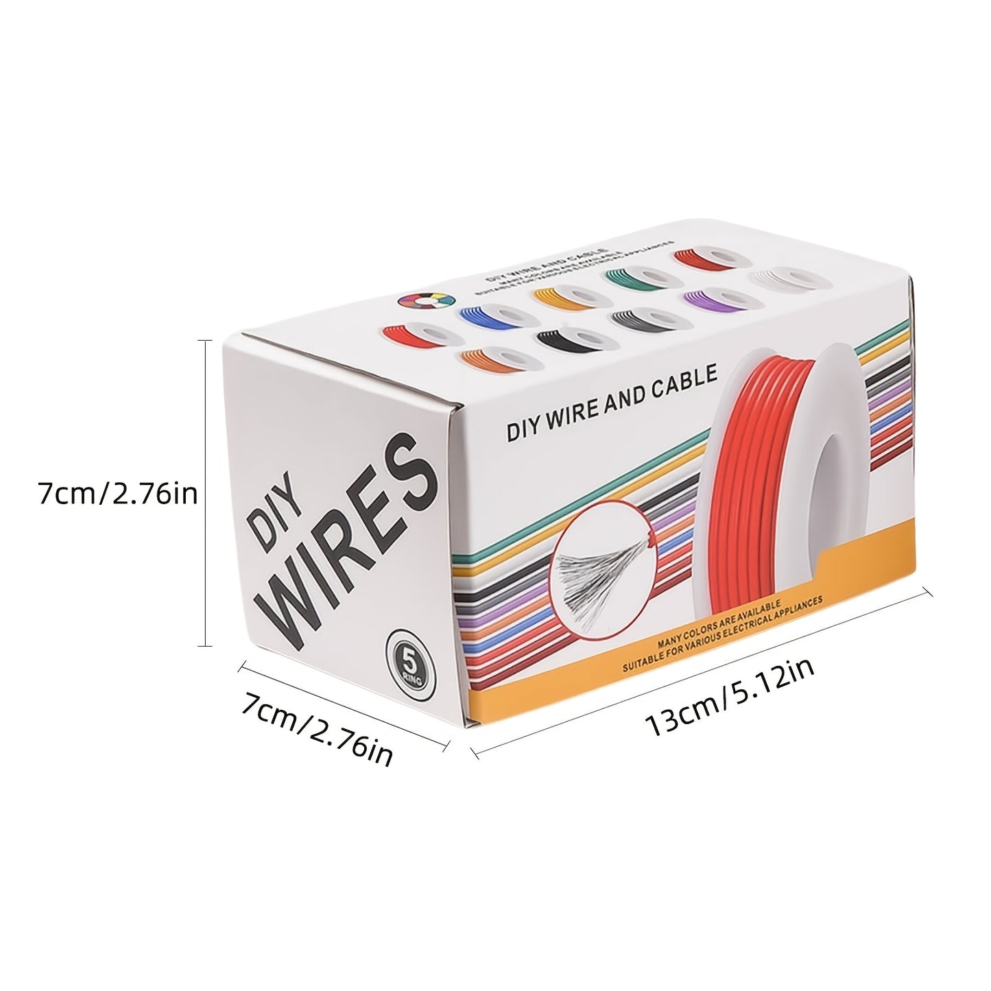 1 Set 22 AWG Stranded Electrical Wire 22 Gauge Tinned Copper Wires Flexible Silicone Electric Hookup Wire Kit OD:1.7mm, 5 Colors 16.4ft And 32.8ft Each, DIY/Automotive/Home/Power Wiring Kit