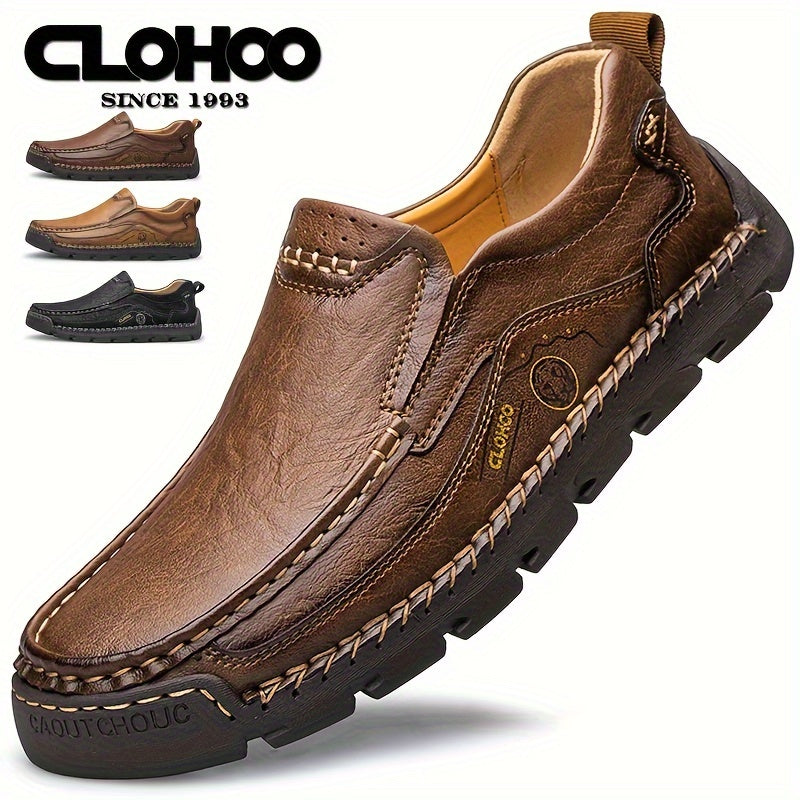 Stylish CLOHOO Men's Slip On Loafers - PU Leather, Non-Slip, Casual Office Footwear