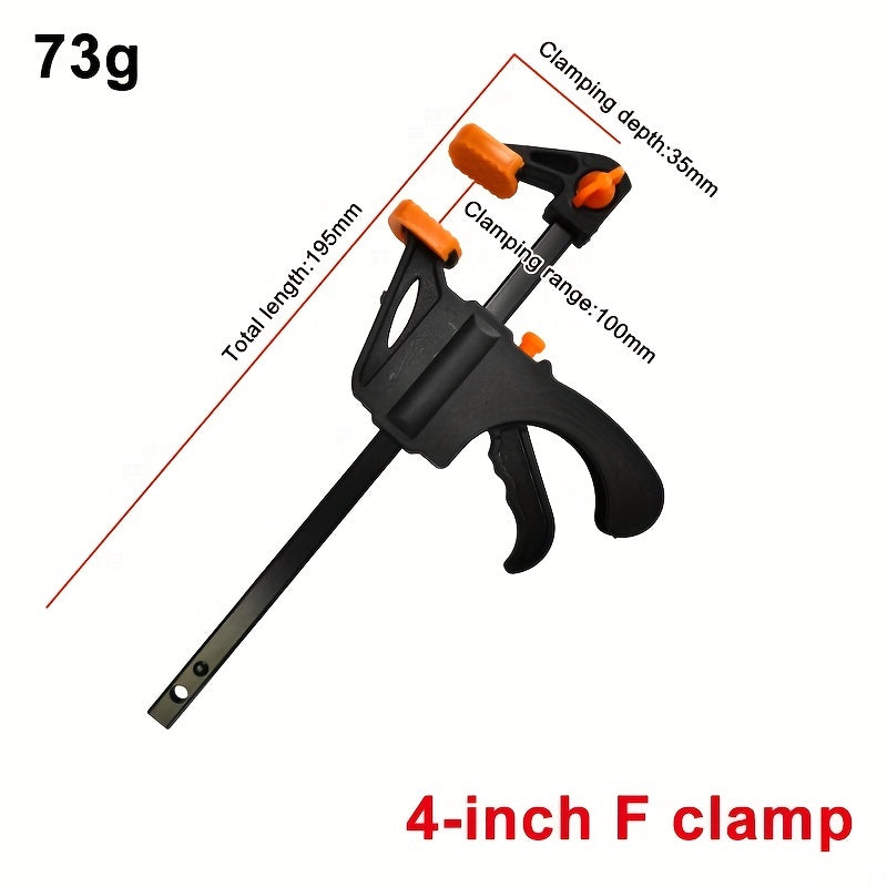 2/5pcs 4Inch F Clamp, Woodworking Clamp, Hard Quick Ratchet Release Speed Squeeze Clip, Woodworking Work Bar DIY Home Hand Tool