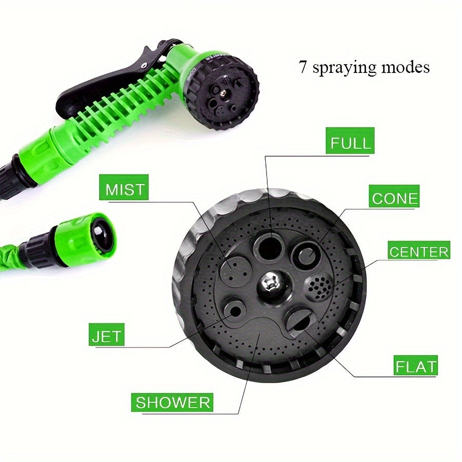 1pc 25-200FT Expansion Water Hose High Pressure Irrigation Multi-Functional Car Spray Pipe Shrink Expandable Garden Hose Spray Gun Tool, Watering Equipment