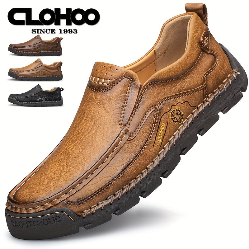 Stylish CLOHOO Men's Slip On Loafers - PU Leather, Non-Slip, Casual Office Footwear