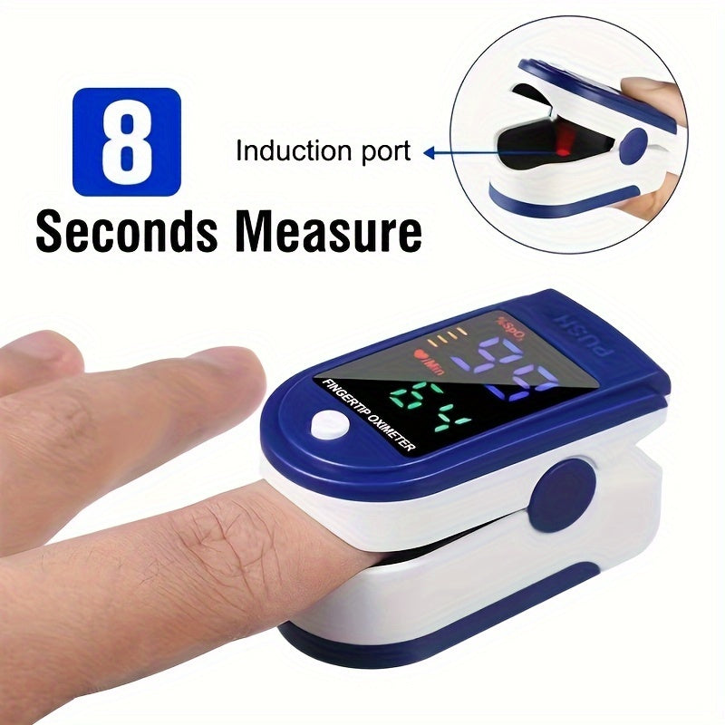 Oximeter Finger Clip Type Household Blood Oxygen Saturation Finger Pulse Heart Rate Detection Oximeter (Battery Not Included)