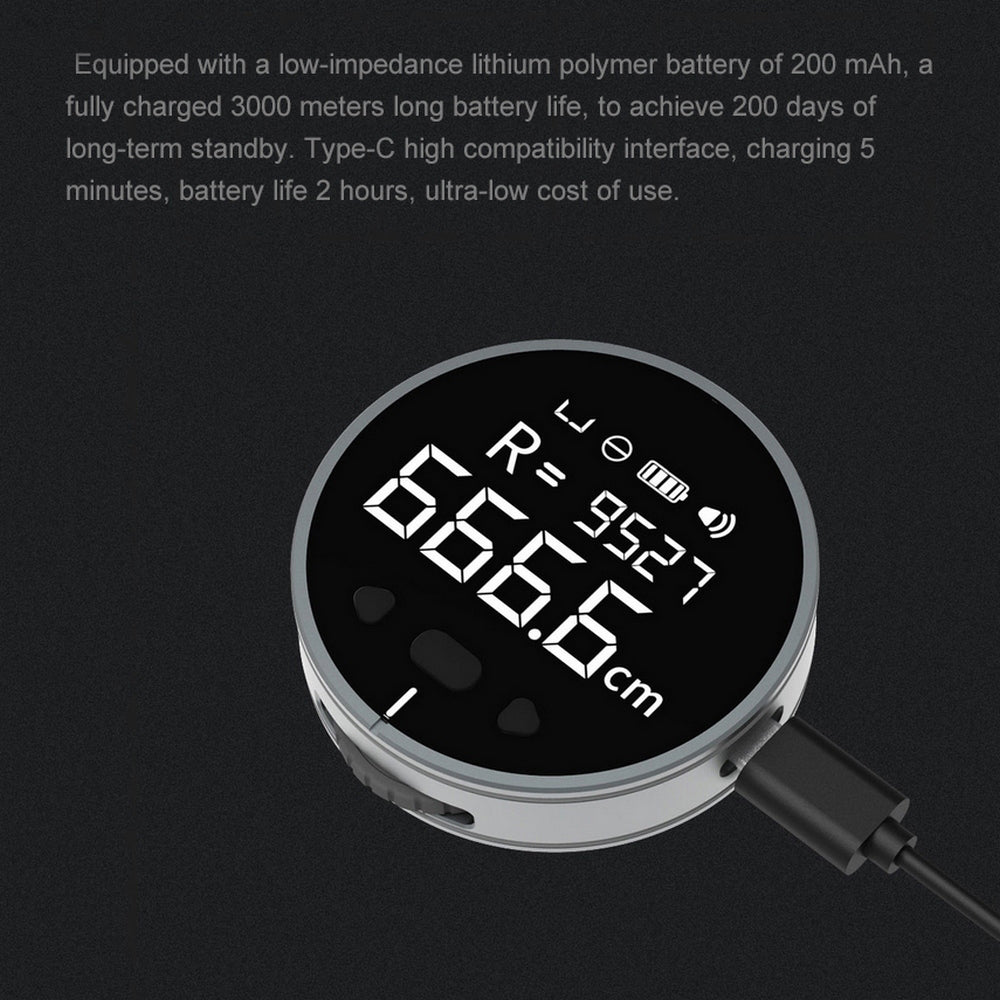 Portable Electronic Measuring Ruler - 99m Distance, LCD Display, 8 Functions - Lightweight & Compact